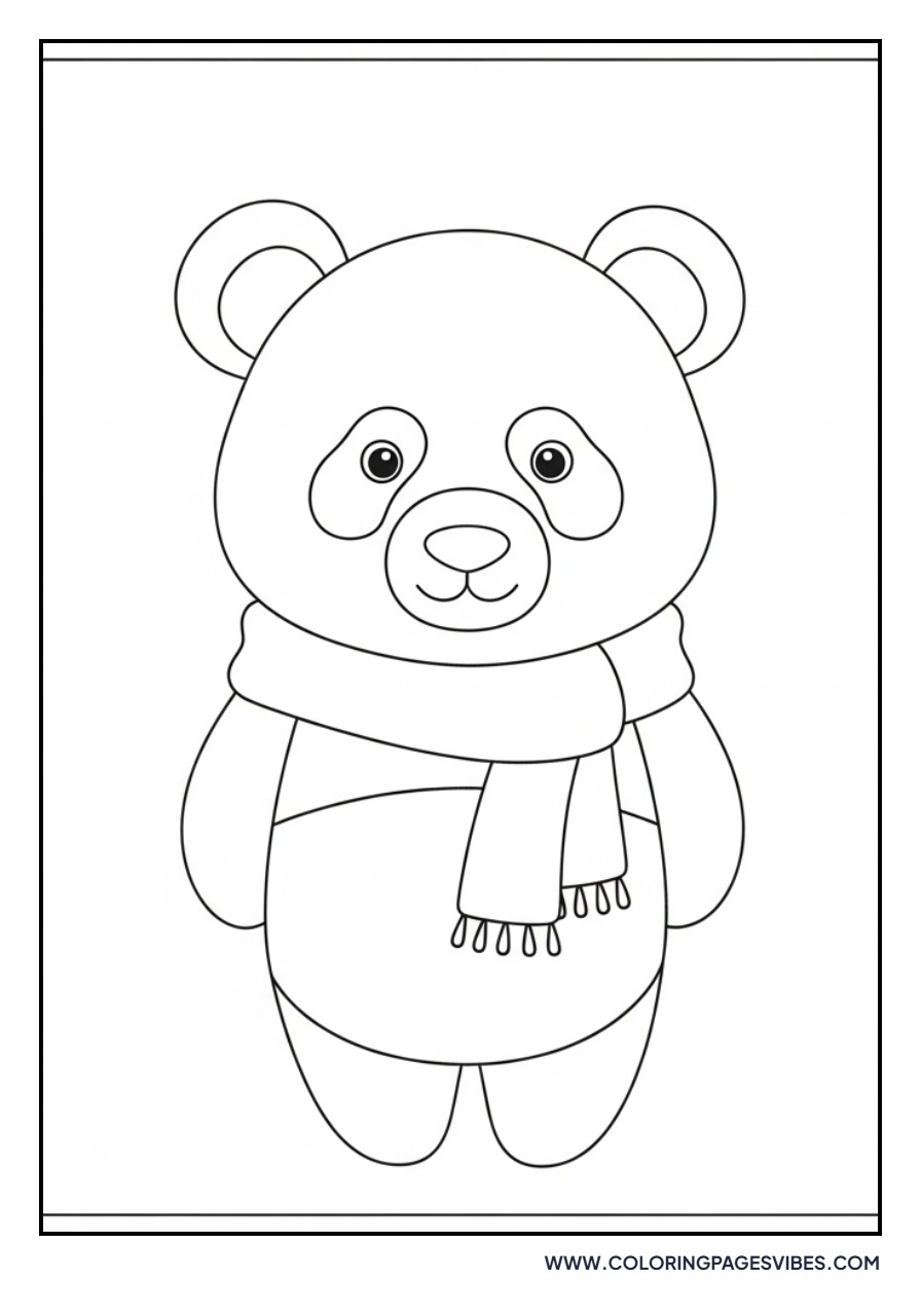 Panda Wearing a Scarf