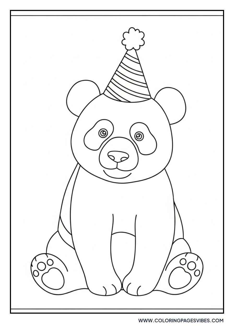Panda Wearing Party Hat