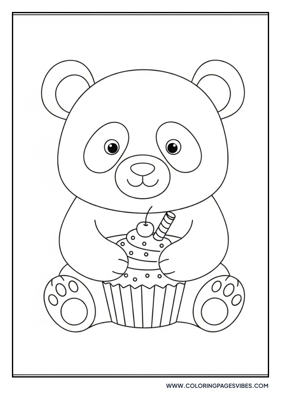 Panda with a Cupcake