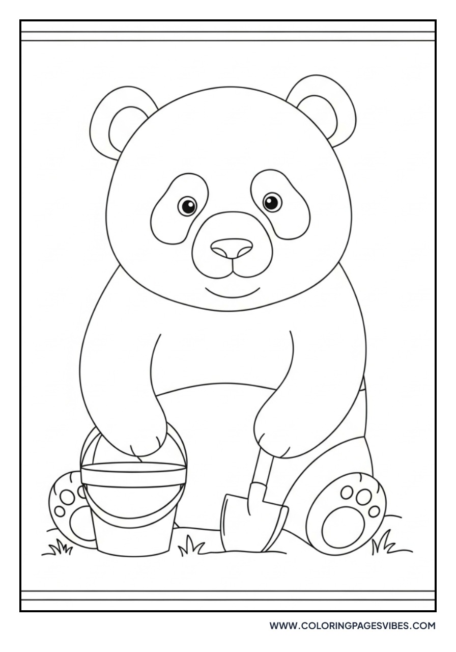 Panda with a Pail and Shovel