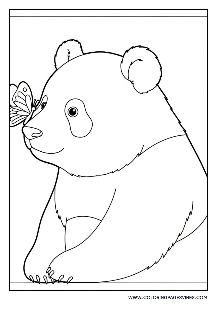 Panda with Butterfly on Nose