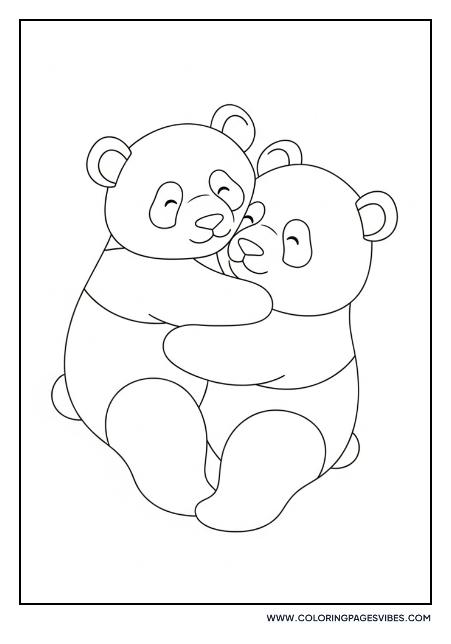 Two Pandas Hugging