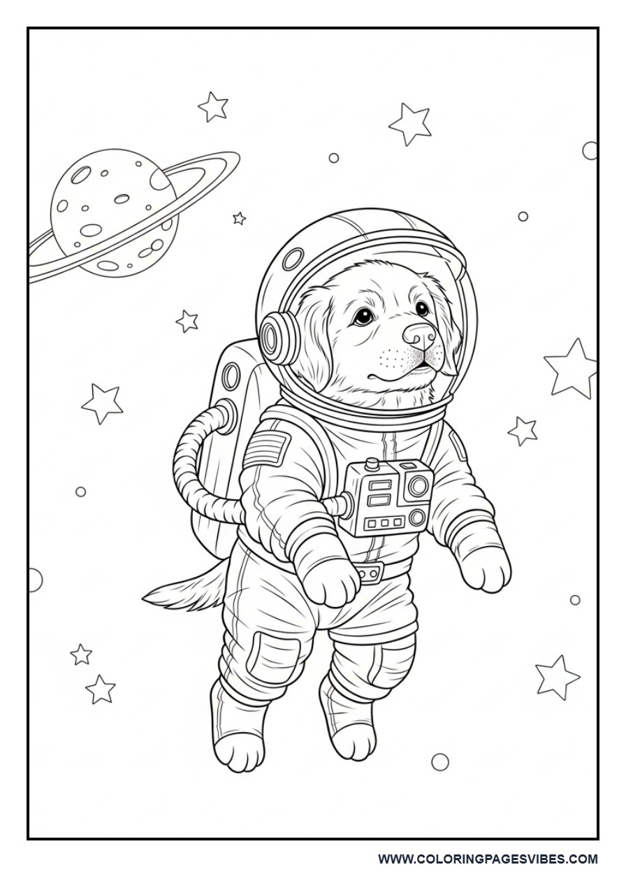 Astronaut Dog in Space