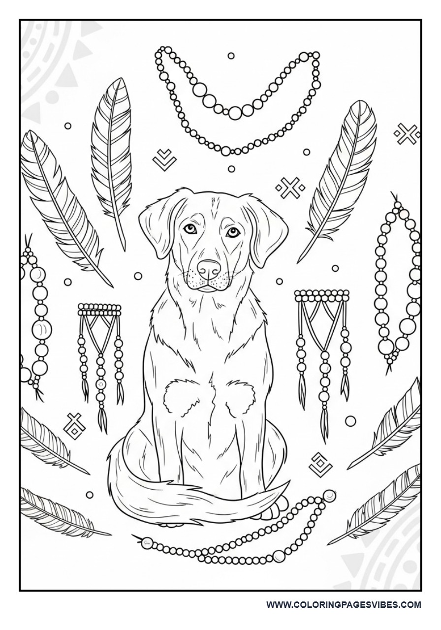 Boho Style Dog Illustration