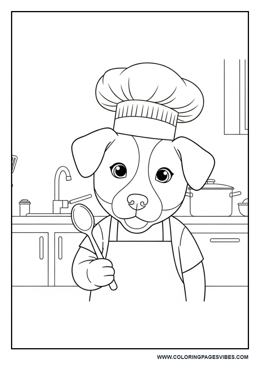 Chef Dog Cooking