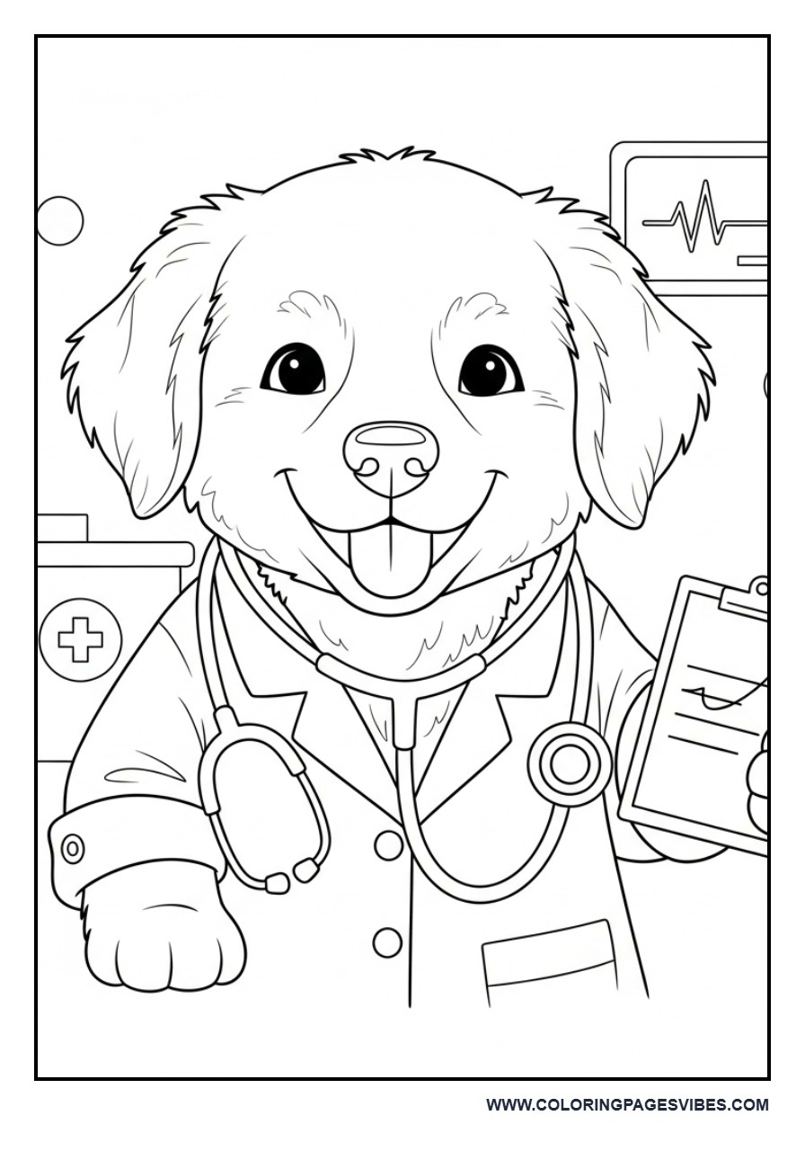 Doctor Dog Helping Patient