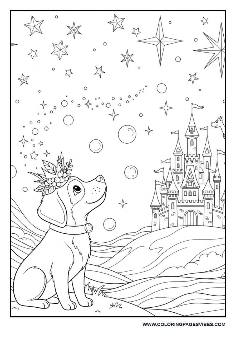 Dog Fairytale Story Scene