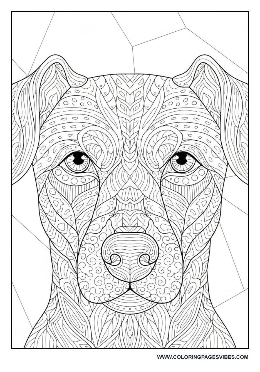 Dog Head Zentangle Style