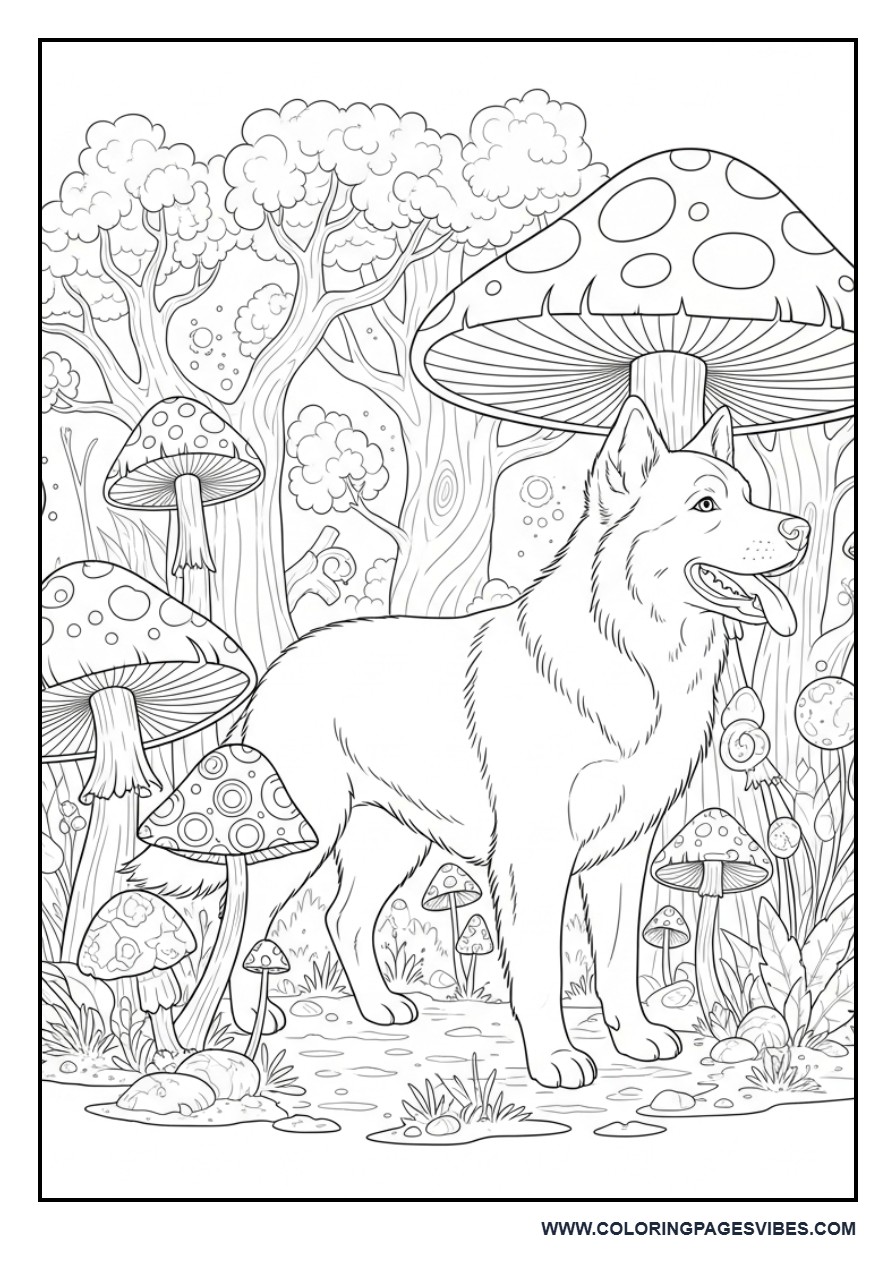 Dog in Fantasy Forest