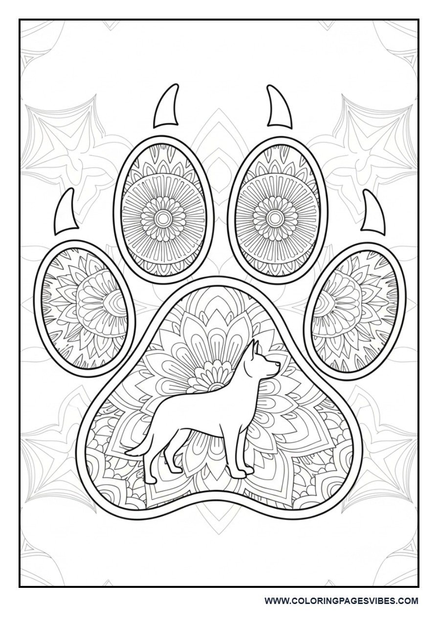 Dog Paw Mandala Design