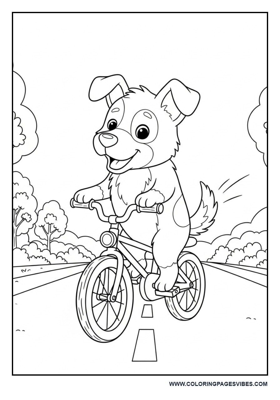 Dog Riding Bicycle