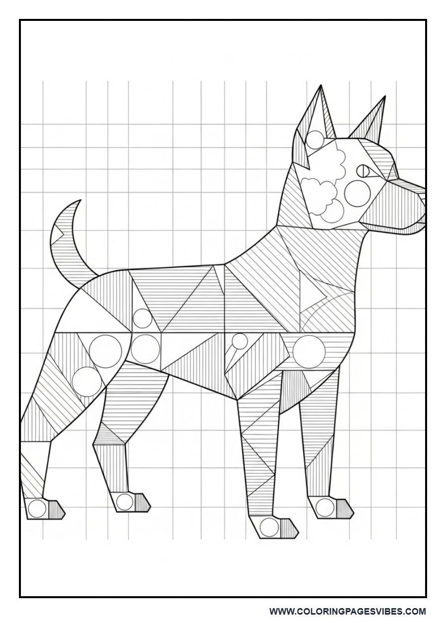 Dog with Geometric Pattern Body