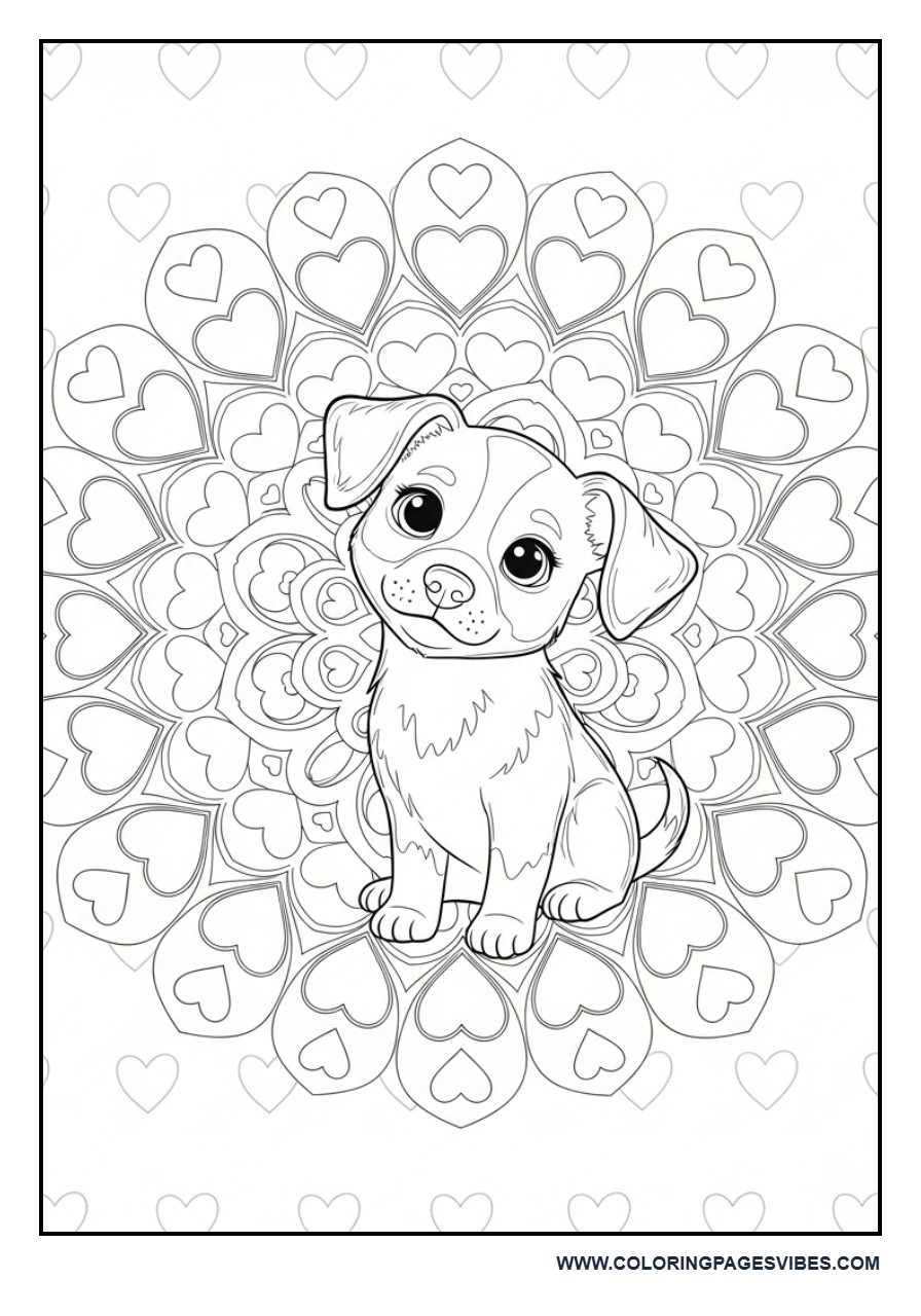 Dog with Heart Mandala