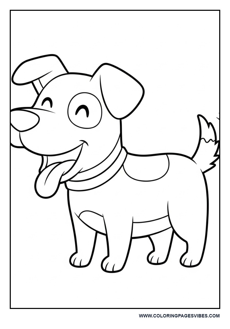 Happy Dog with Tongue Out