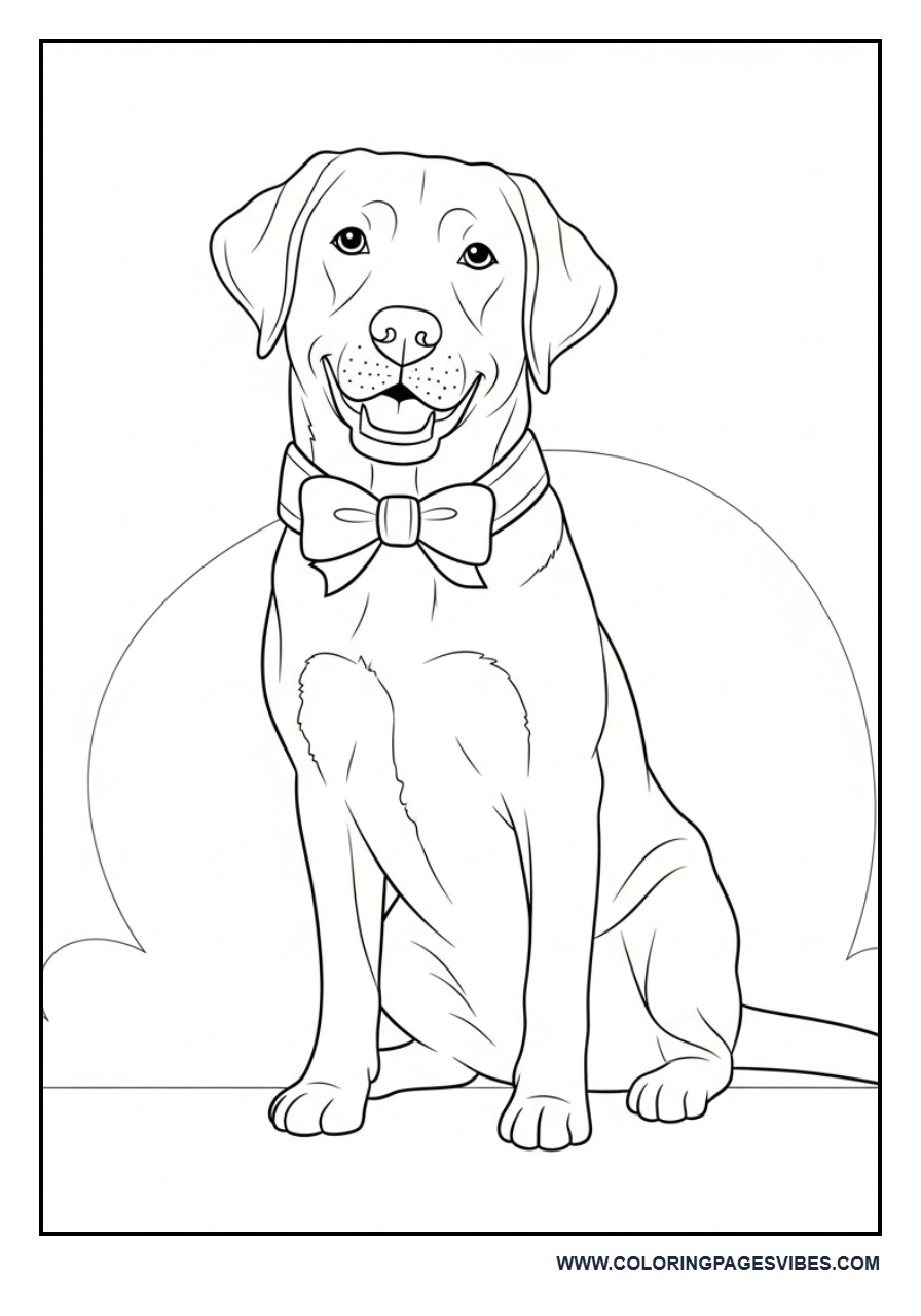 Labrador Dog Sitting in Park