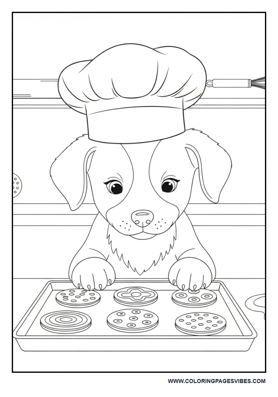 Puppy Baking Cookies