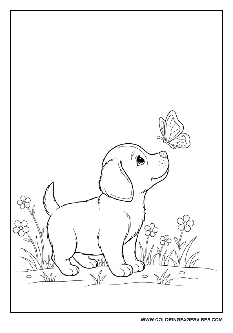 Puppy with Butterfly