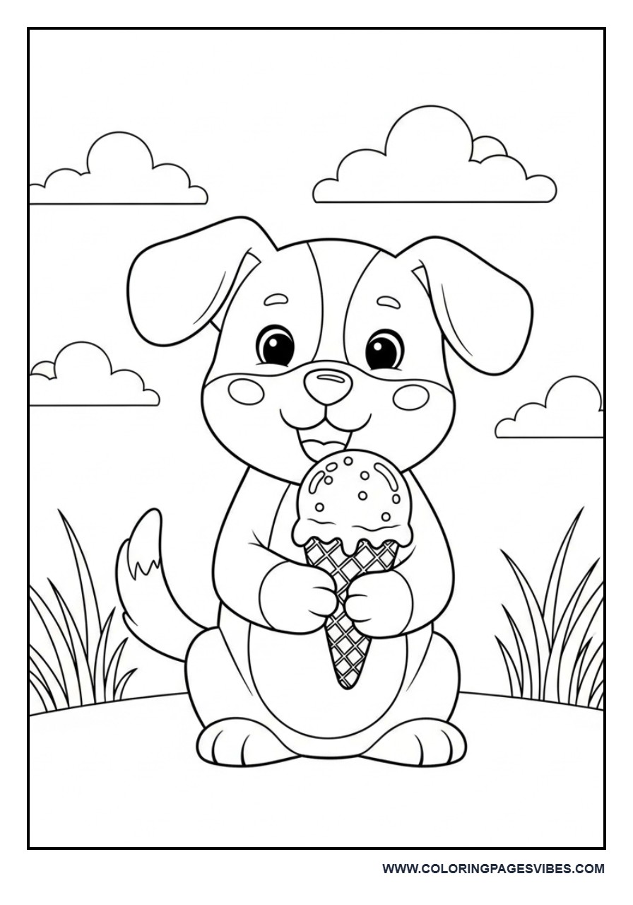 Puppy with Ice Cream