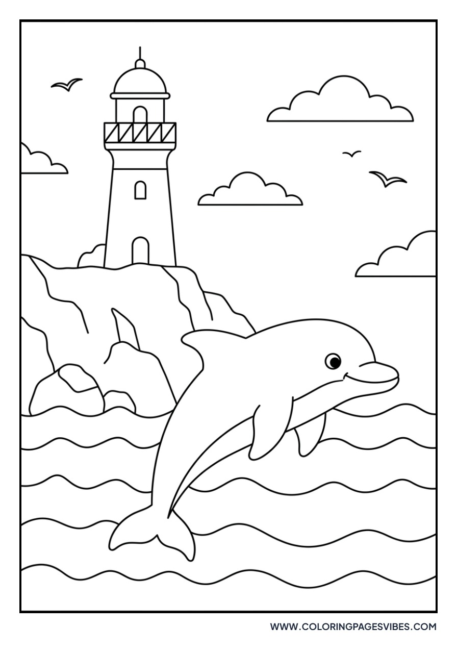 Dolphin and a Lighthouse