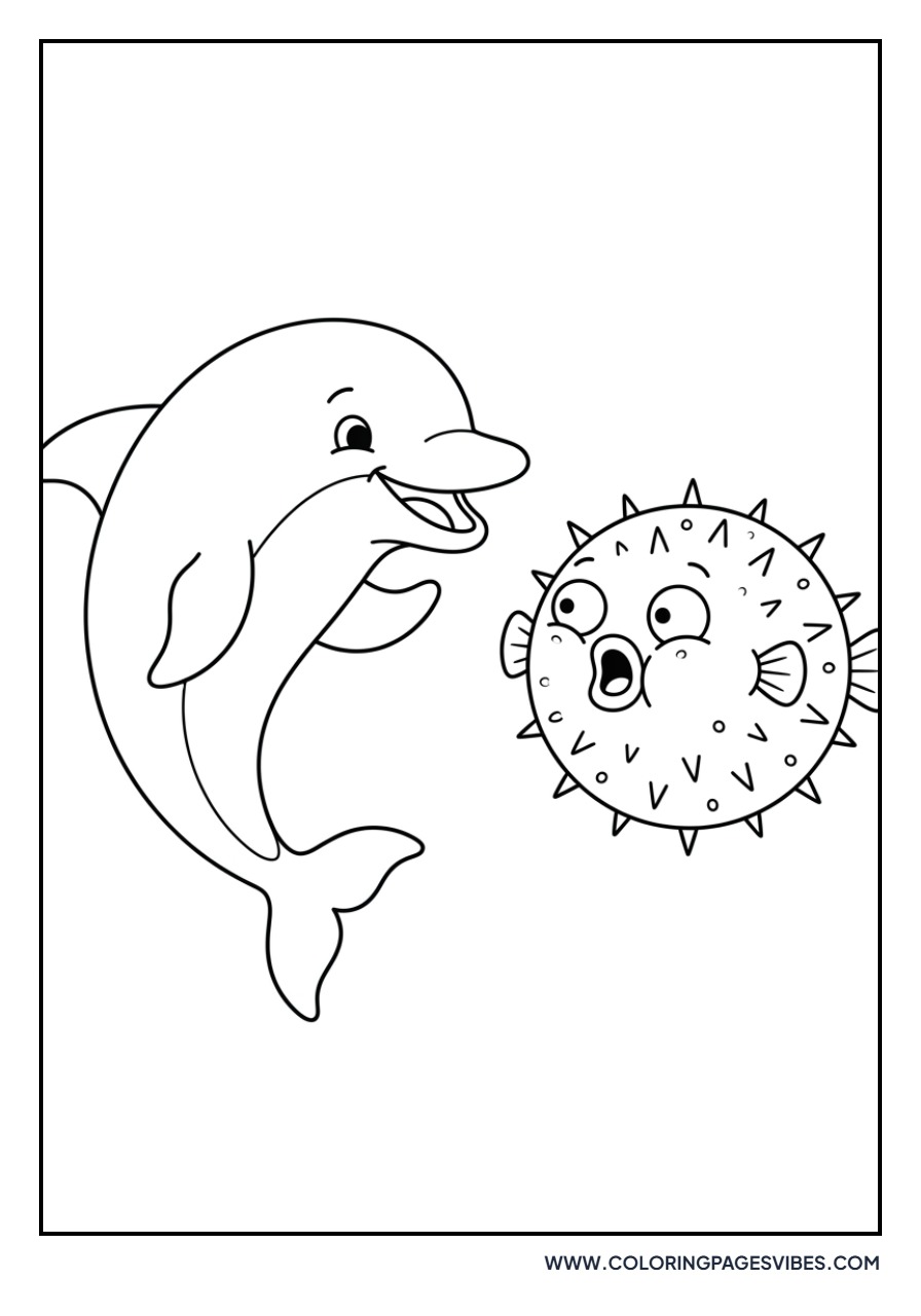Dolphin and a Pufferfish