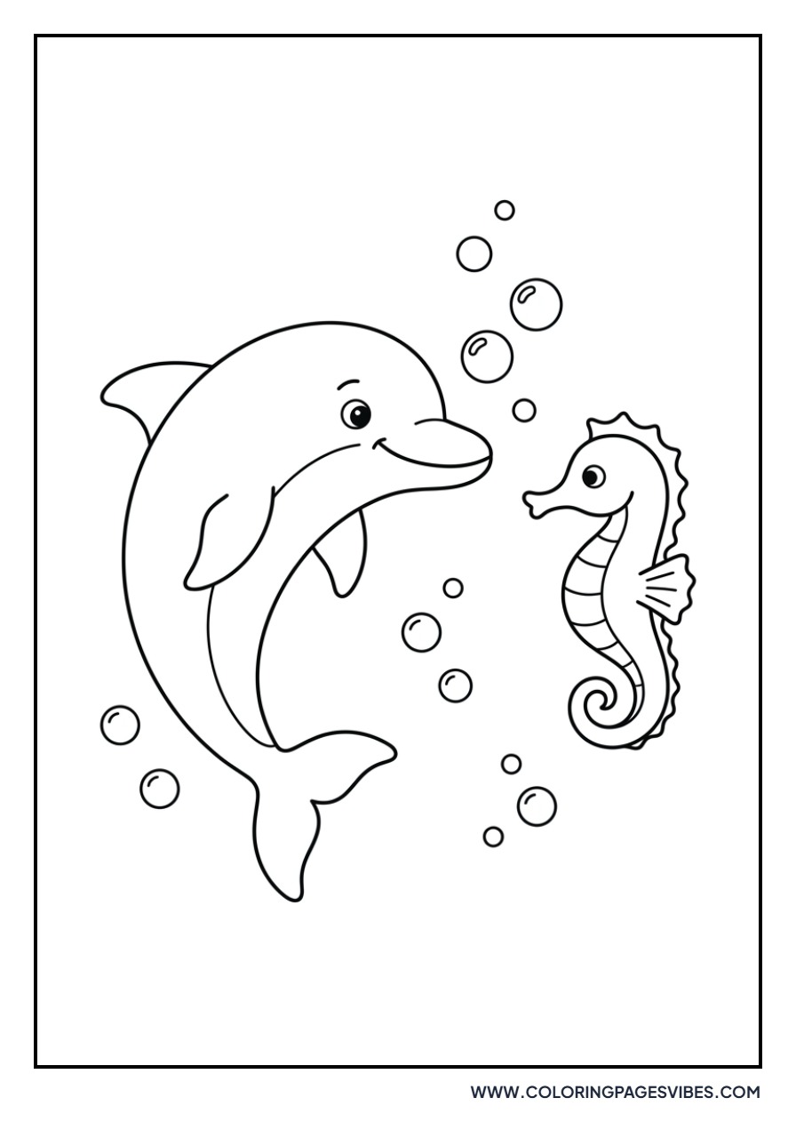 Dolphin and Seahorse