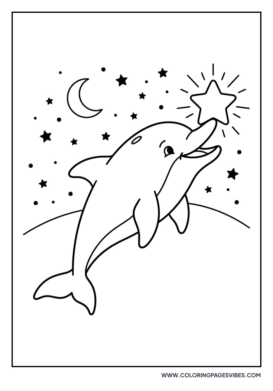 Dolphin Balancing a Star