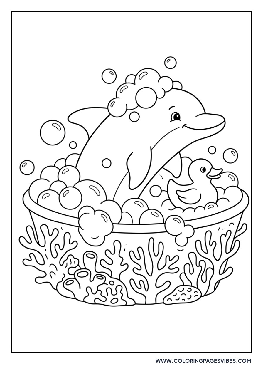 Dolphin in a Bubble Bath