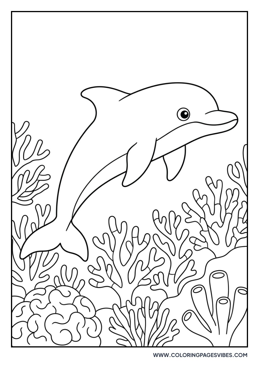 Dolphin in a Coral Garden