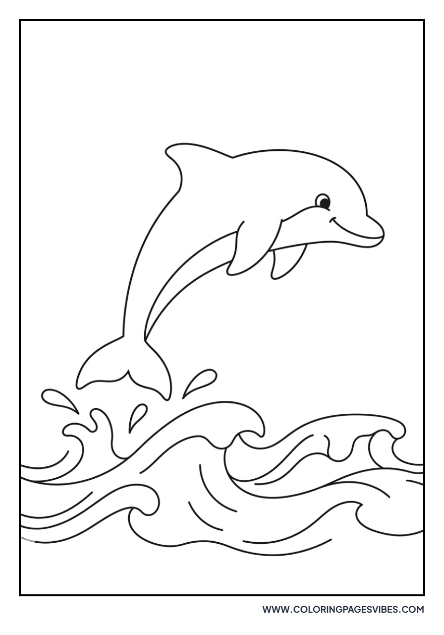 Dolphin Jumping Over Waves