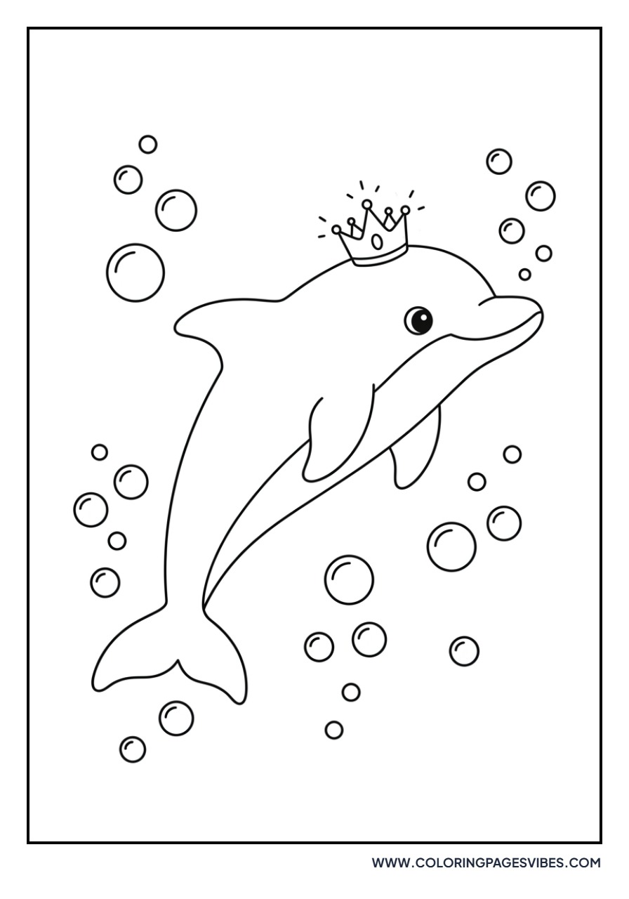 Dolphin Wearing a Crown