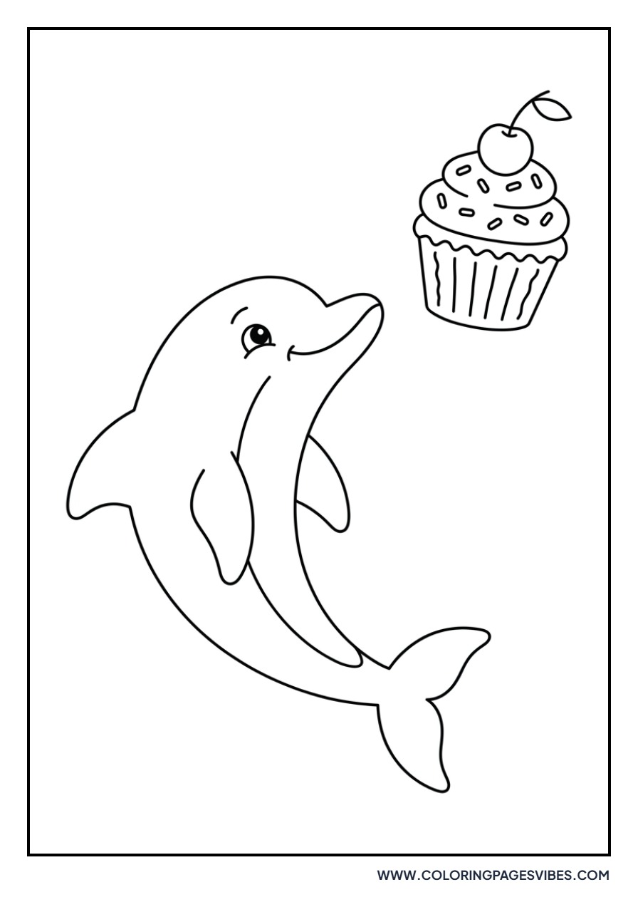 Dolphin with a Cupcake