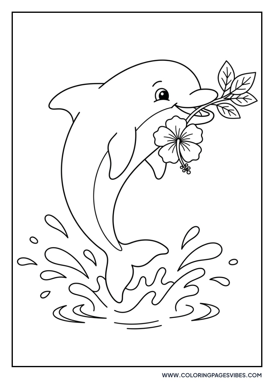 Dolphin with a Flower