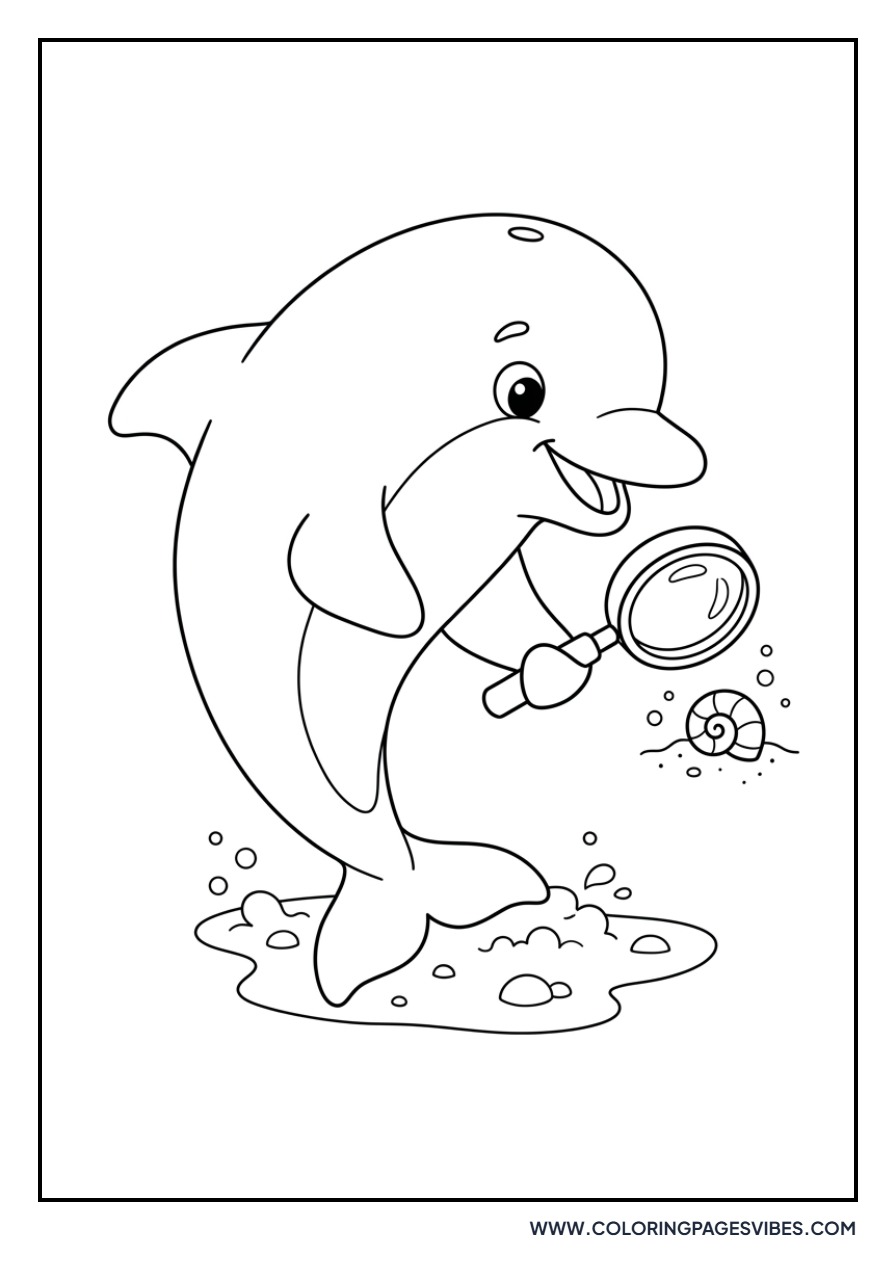 Dolphin with a Magnifying Glass