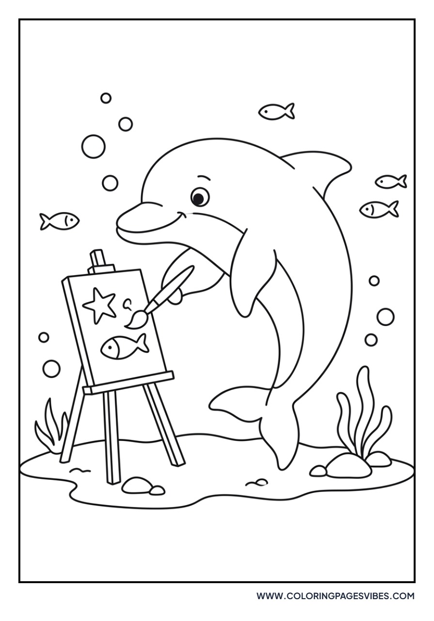 Dolphin with a Paintbrush