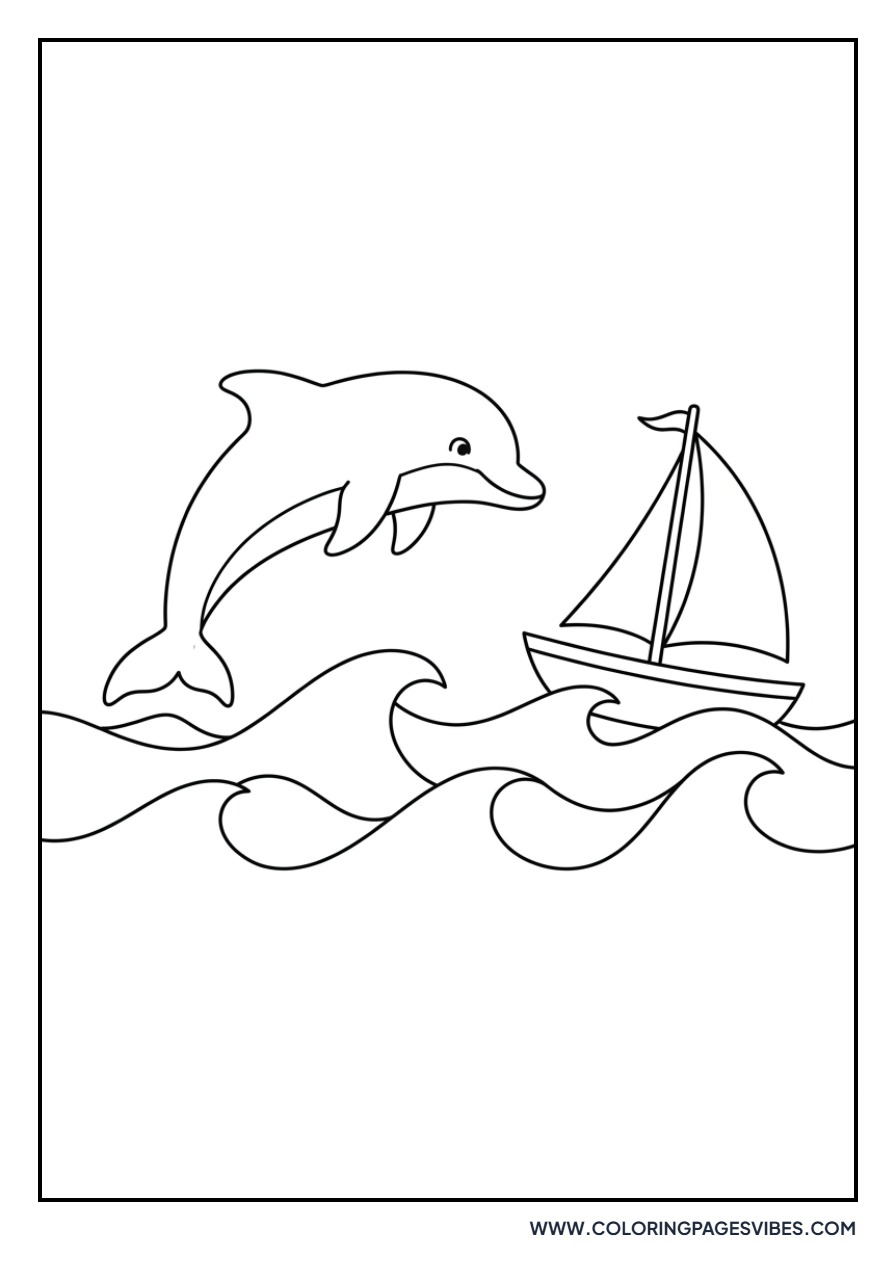 Dolphin with a Sailboat