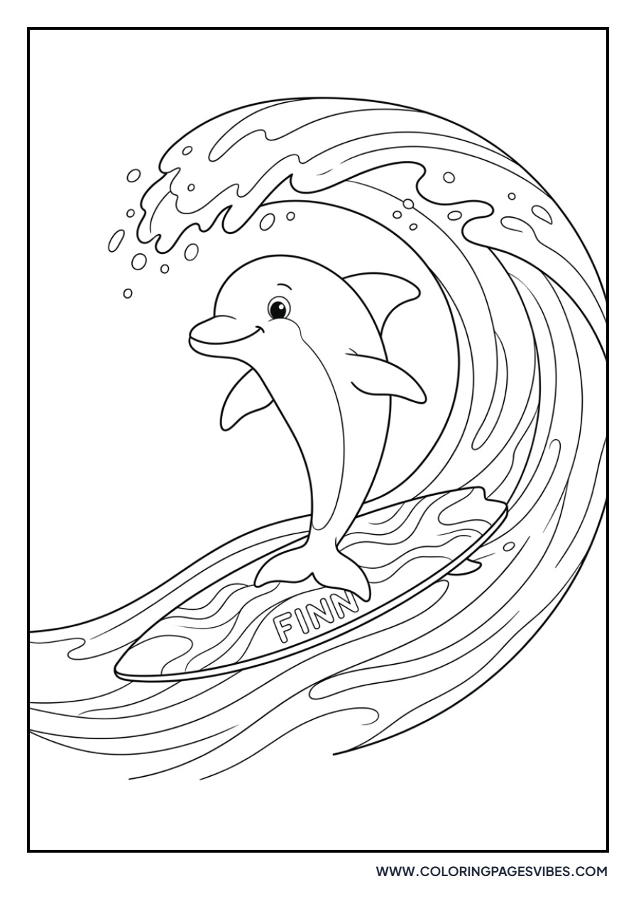 Dolphin with a Surfboard
