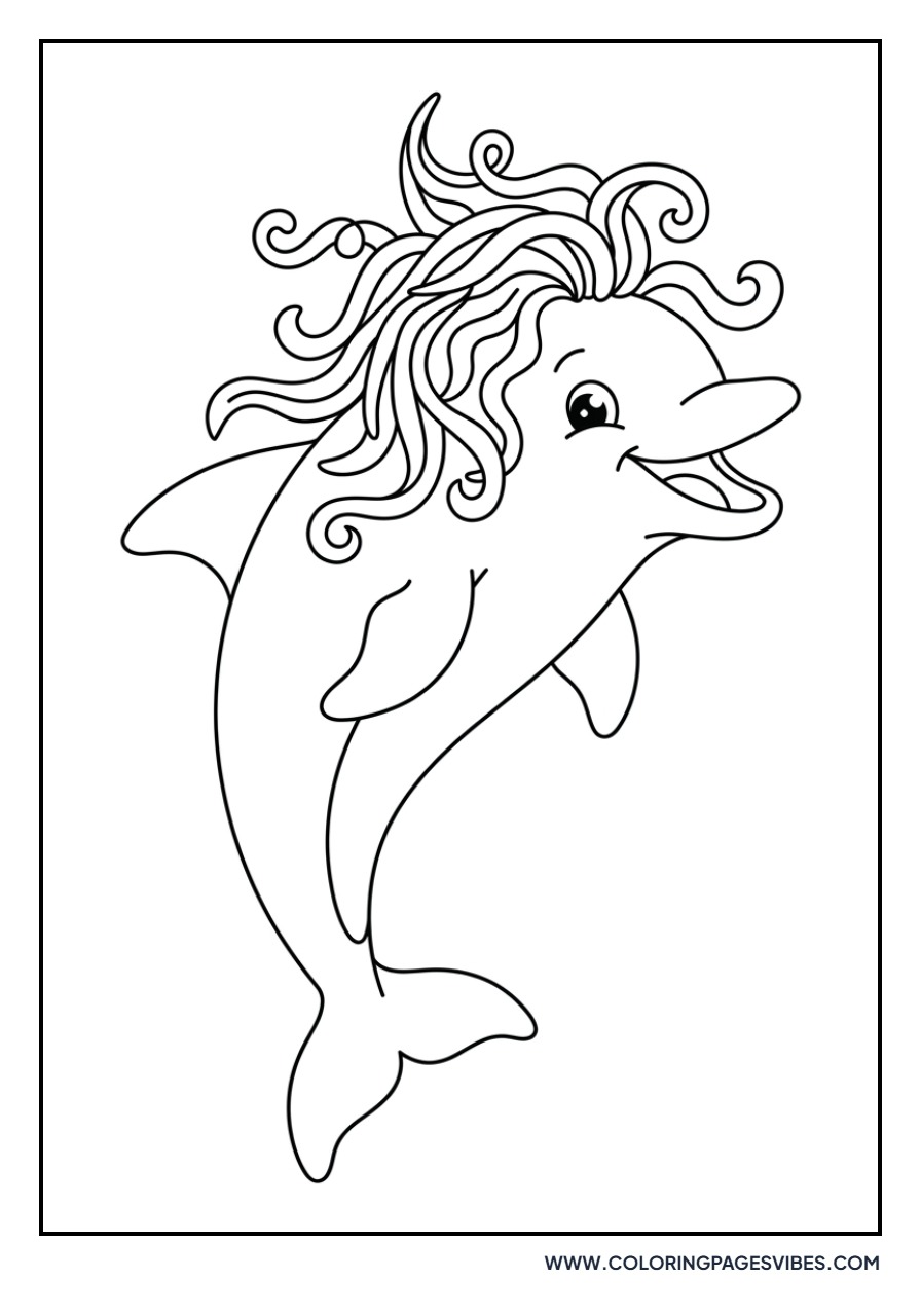 Dolphin with Seaweed Hair