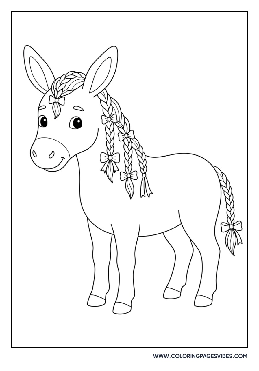 Braided Mane Donkey