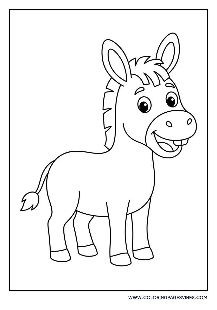 Cartoon Donkey Smiling