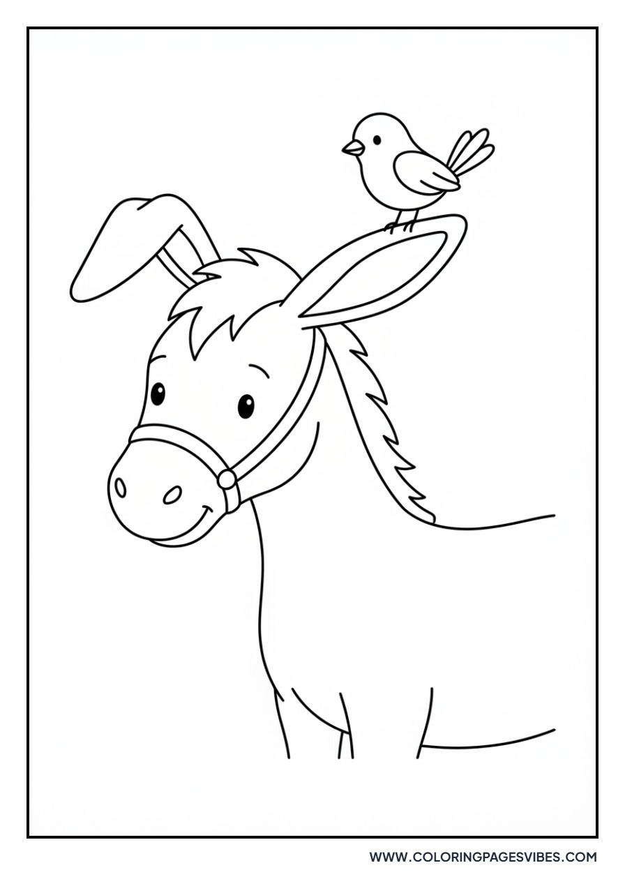 Donkey and Small Bird