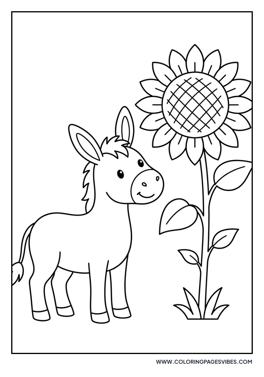 Donkey and Sunflower