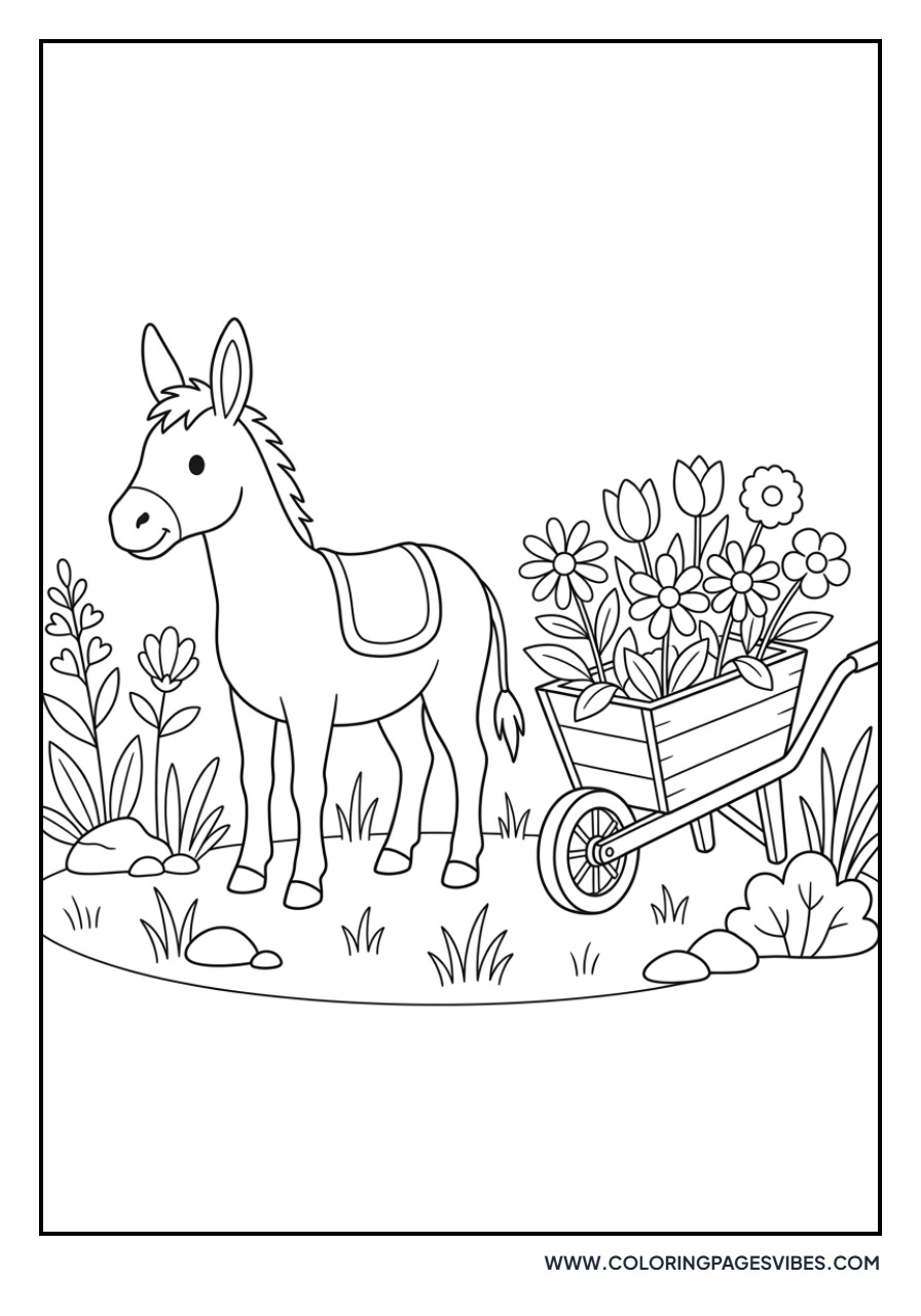Donkey and Wheelbarrow