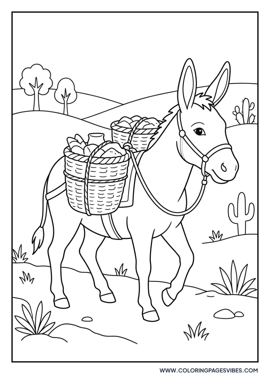 Donkey Carrying Baskets