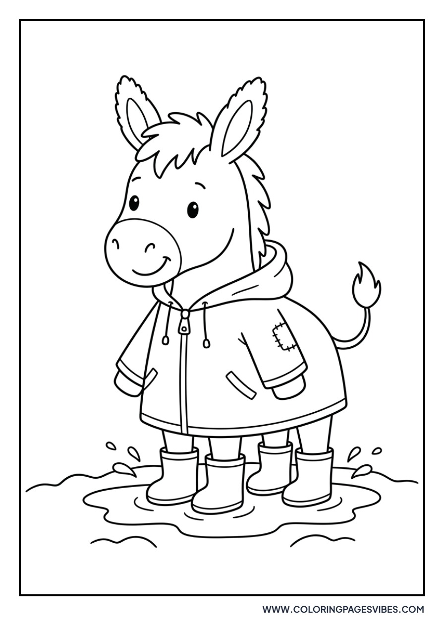 Donkey in the Rain