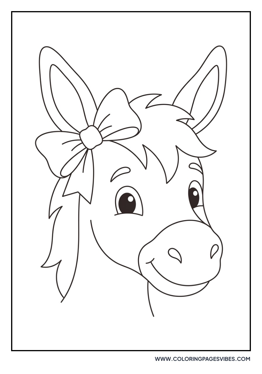 Donkey Portrait with Bow