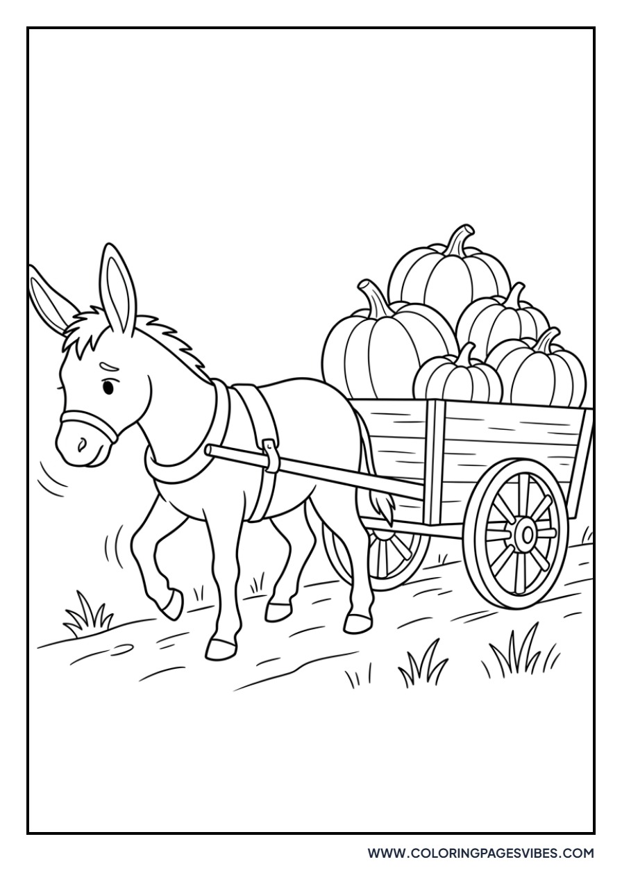 Donkey Pulling a Cart