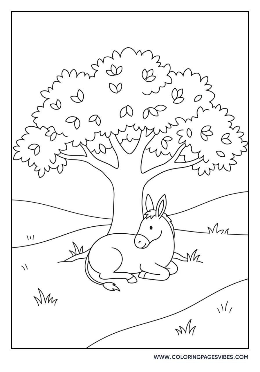 Donkey under a Tree