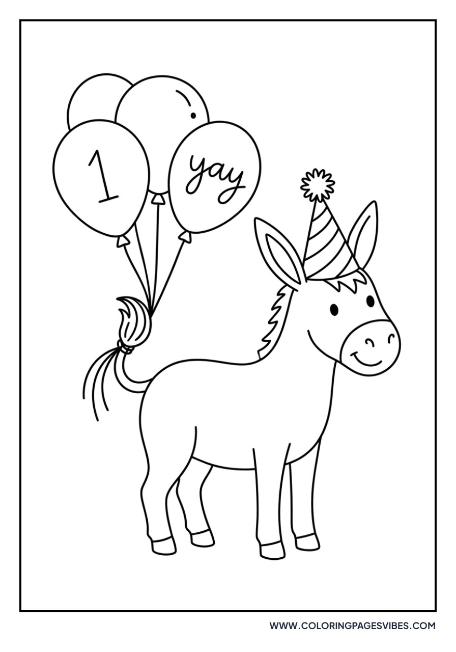 Donkey with Balloons