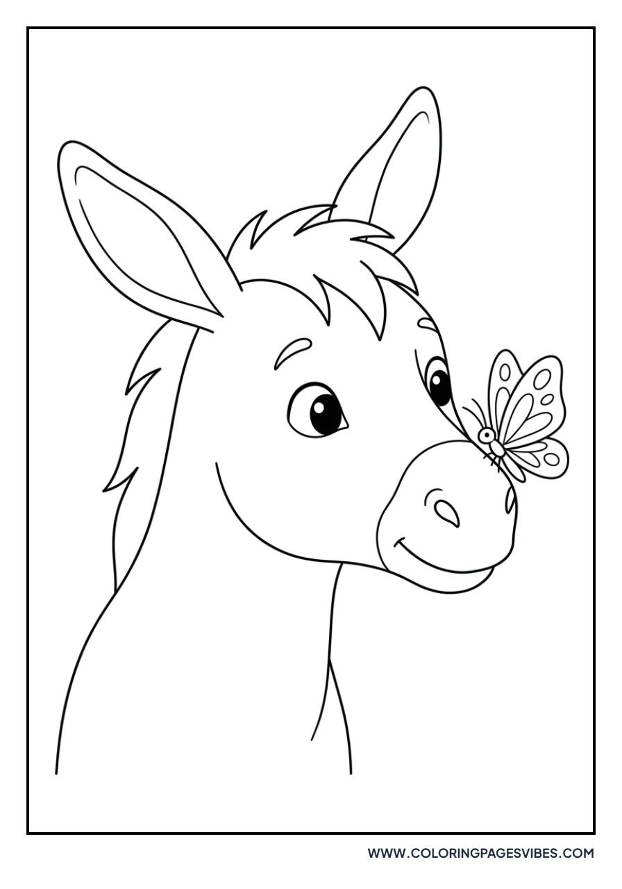 Donkey with Butterfly