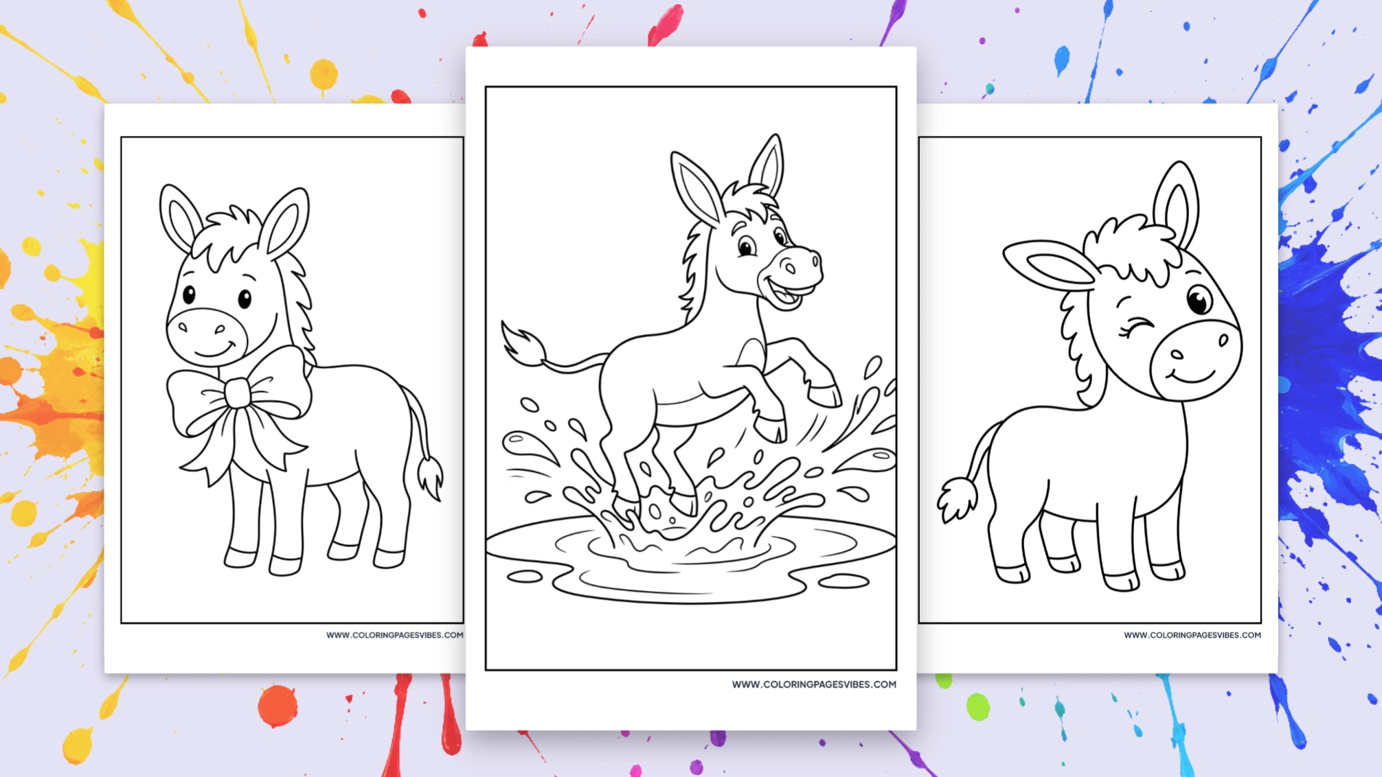 85+ Donkey Coloring Pages – Cute Farm Fun to Print